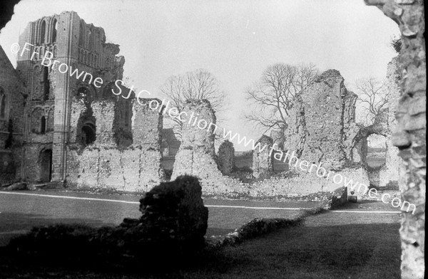 CLUNIDE PRIORY CLOISTERS GARTH FROM S.E. ANGLE SHOWING TOWER